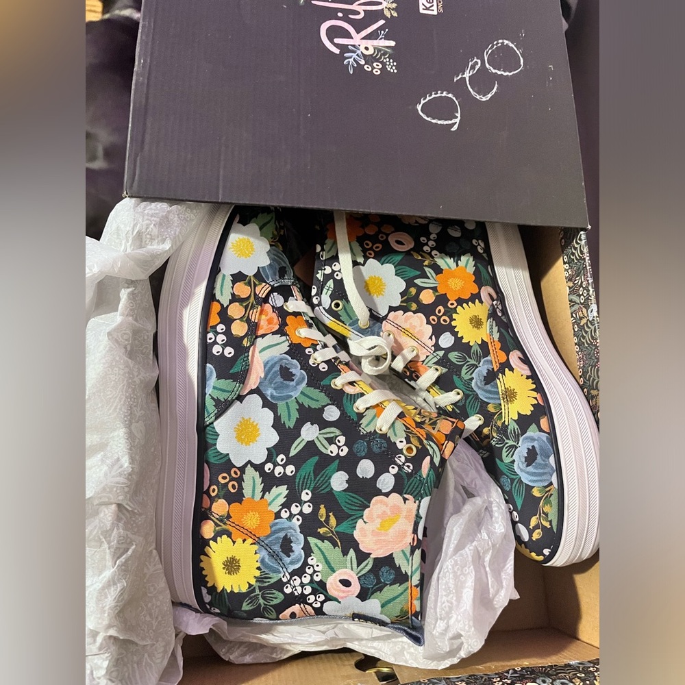 2023 Women Keds X RPC Vintage Blossoms Platform Floral Mid New Size 10 DS